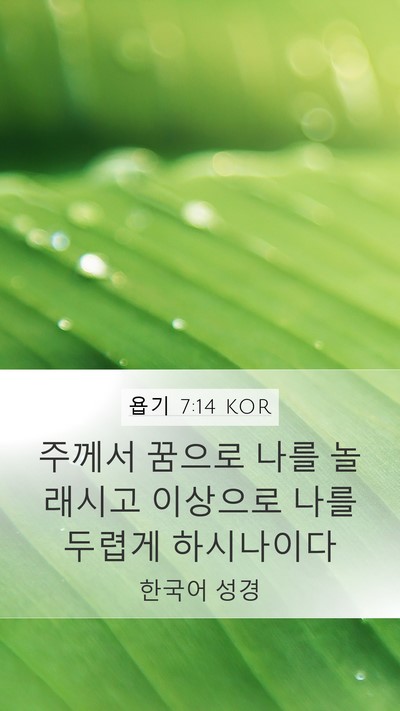 욥기 7:14 KOR Bible Verse Image