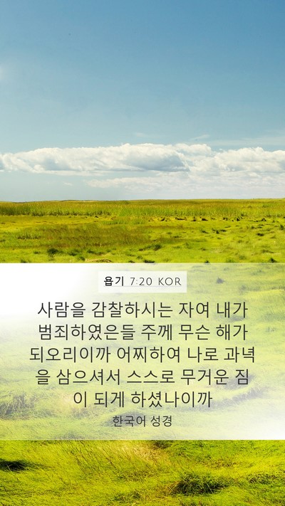 욥기 7:20 KOR Bible Verse Image