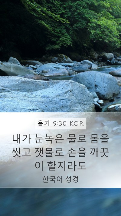 욥기 9:30 KOR Bible Verse Image