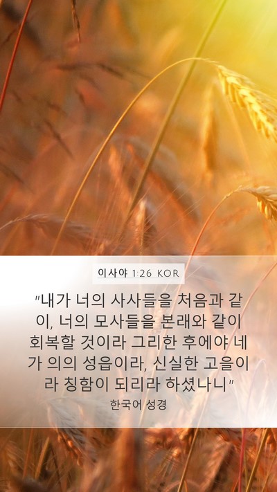 이사야 1:26 KOR Bible Verse Image