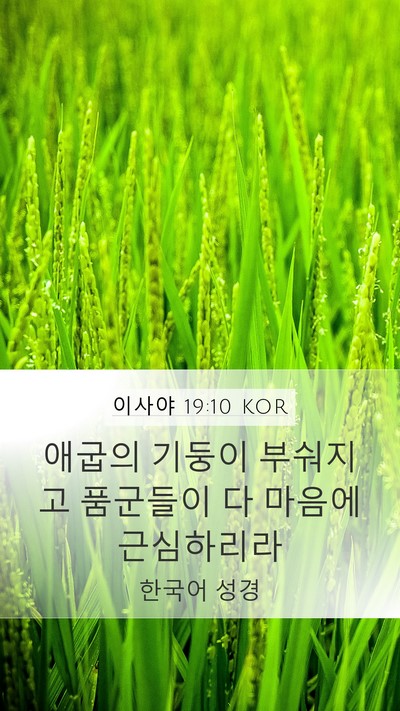 이사야 19:10 KOR Mobile Phone Wallpaper - 애굽의 기둥이 부숴지고 품군들이 다 - Mobile Bible Verse Wallpaper