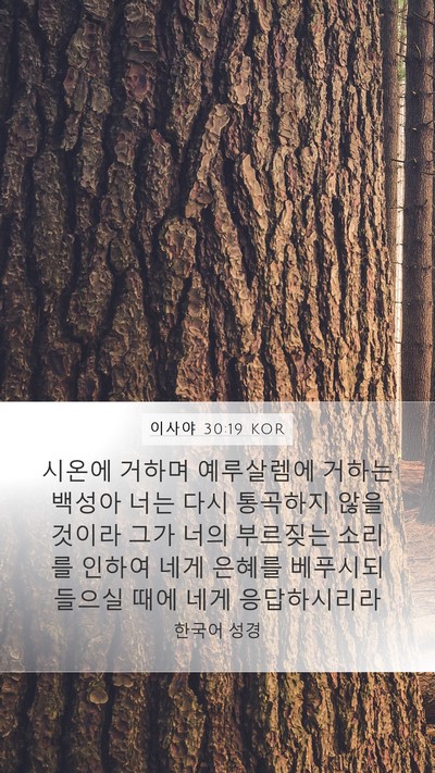 이사야 30:19 KOR Bible Verse Image