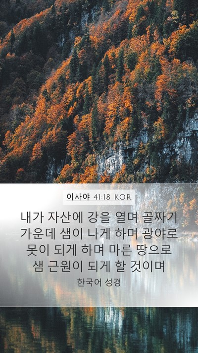 이사야 41:18 KOR Bible Verse Image