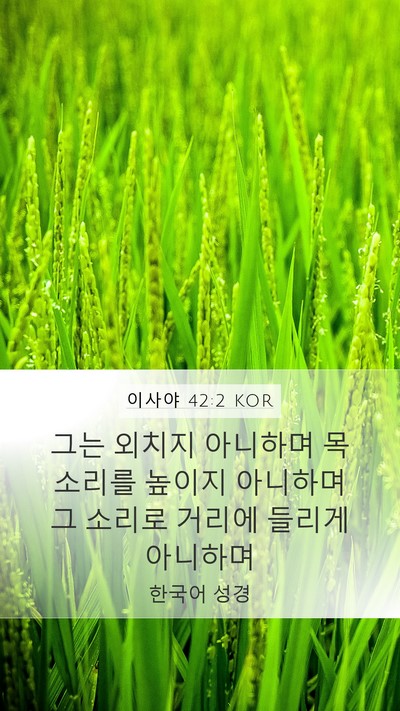 이사야 42:2 KOR Bible Verse Image