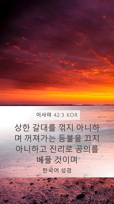 이사야 42:3 KOR Bible Verse Image