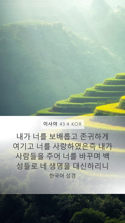 이사야 43:4 KOR Bible Verse Image