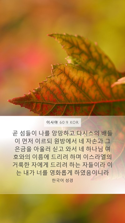 이사야 60:9 KOR Bible Verse Image