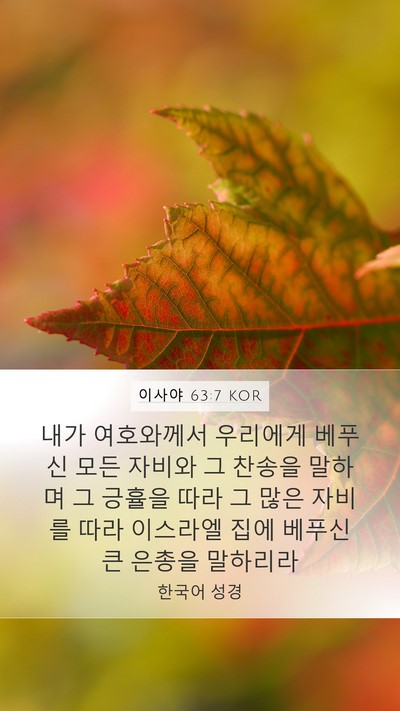 이사야 63:7 KOR Bible Verse Image