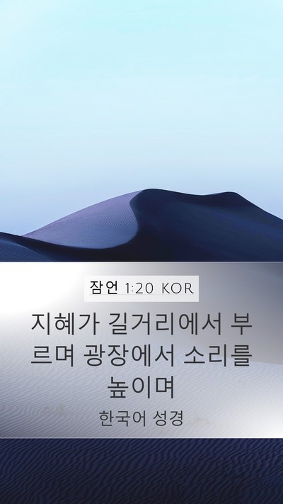 잠언 1:20 KOR Bible Verse Image