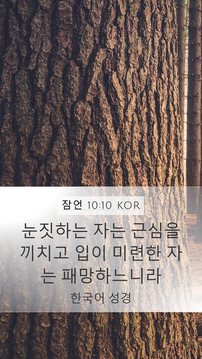 잠언 10:10 KOR Bible Verse Image