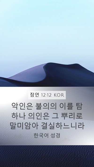 잠언 12:12 KOR Bible Verse Image