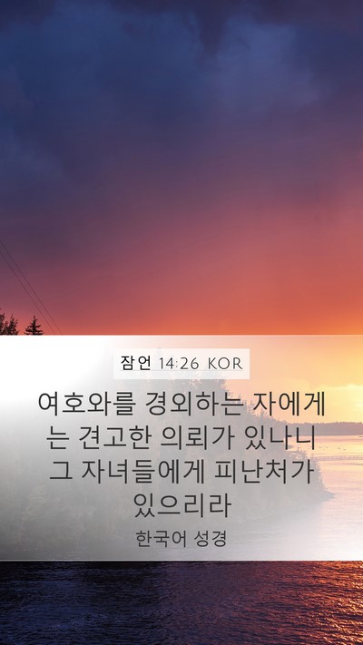 잠언 14:26 KOR Bible Verse Image