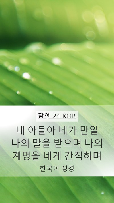 잠언 2:1 KOR Bible Verse Image