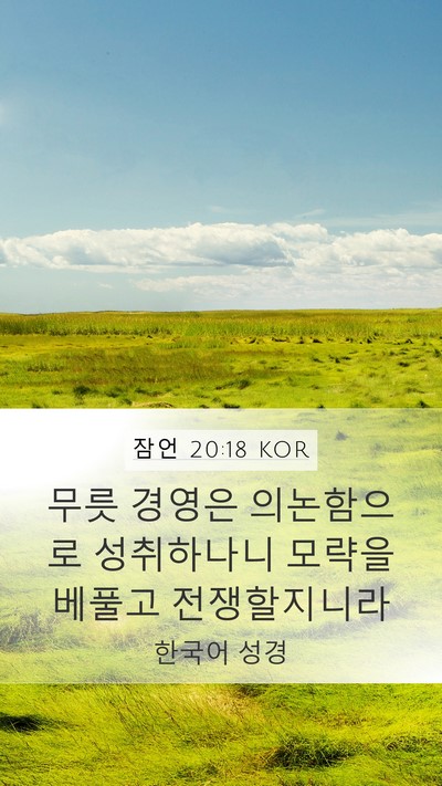 잠언 20:18 KOR Bible Verse Image