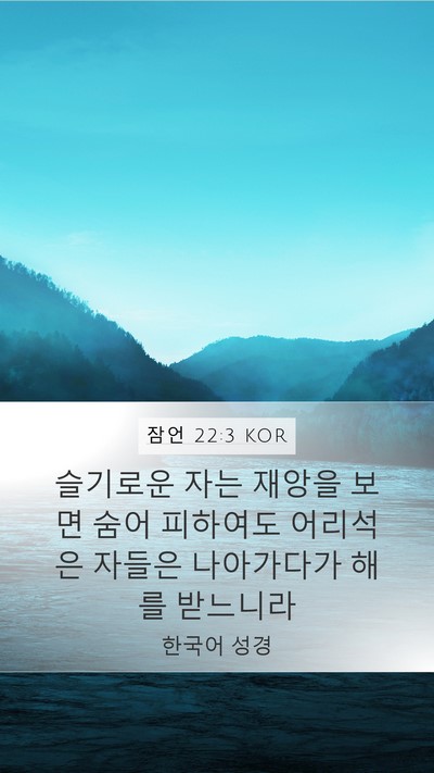 잠언 22:3 KOR Bible Verse Image