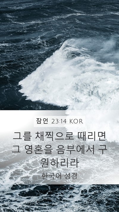 잠언 23:14 KOR Bible Verse Image