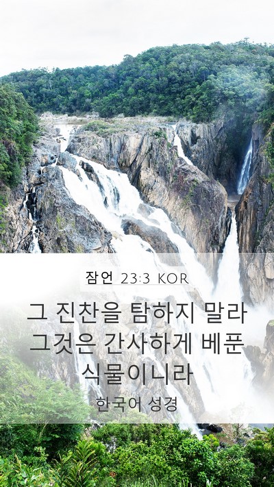 잠언 23:3 KOR Bible Verse Image