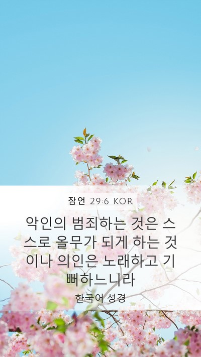 잠언 29:6 KOR Bible Verse Image
