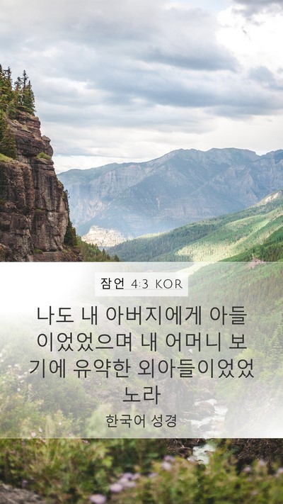 잠언 4:3 KOR Bible Verse Image