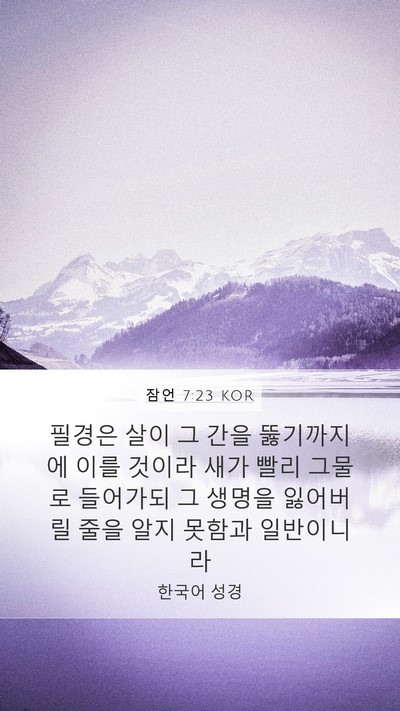 잠언 7:23 KOR Bible Verse Image