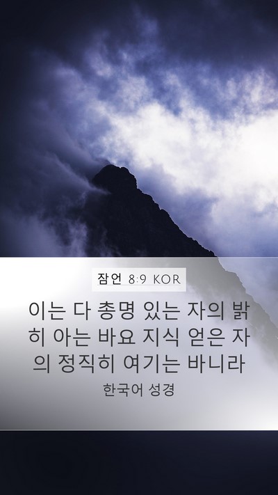 잠언 8:9 KOR Mobile Phone Wallpaper - 이는 다 총명 있는 자의 밝히 아는 - Mobile Bible Verse Wallpaper