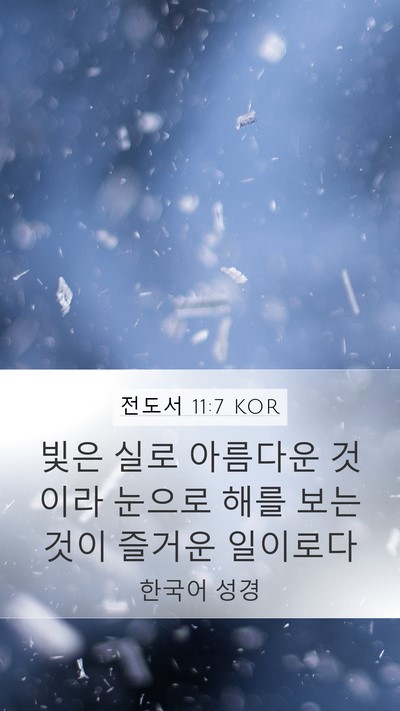 전도서 11:7 KOR Bible Verse Image