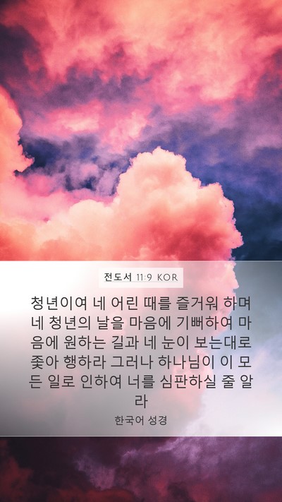 전도서 11:9 KOR Bible Verse Image