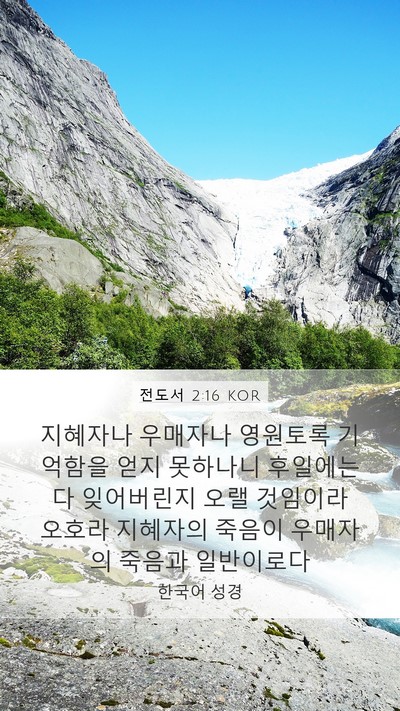 전도서 2:16 KOR Bible Verse Image