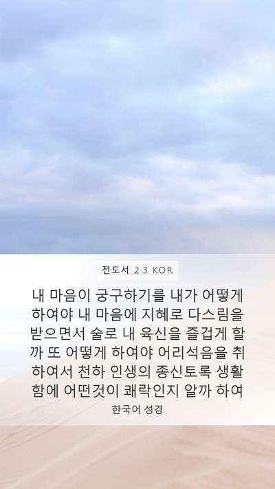 전도서 2:3 KOR Bible Verse Image