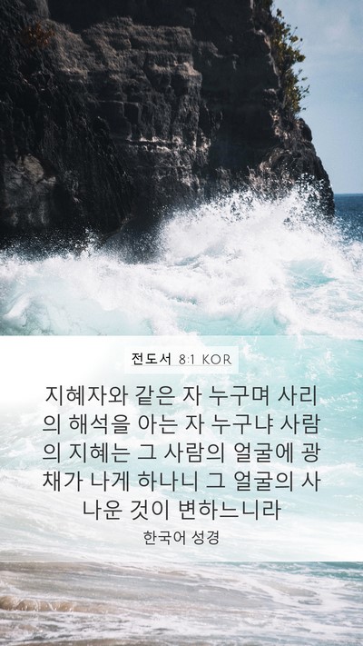 전도서 8:1 KOR Mobile Phone Wallpaper - 지혜자와 같은 자 누구며 사리의 - Mobile Bible Verse Wallpaper