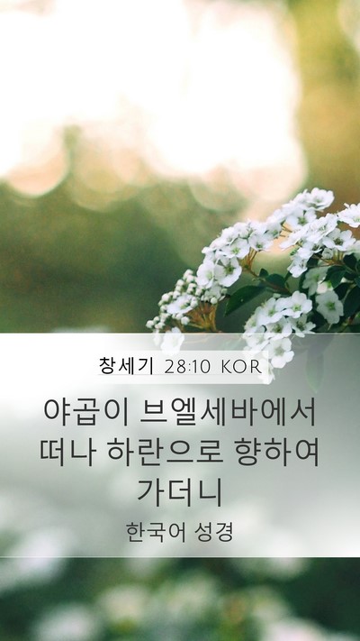 창세기 28:10 KOR Bible Verse Image