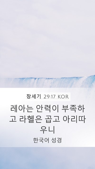 창세기 29:17 KOR Bible Verse Image