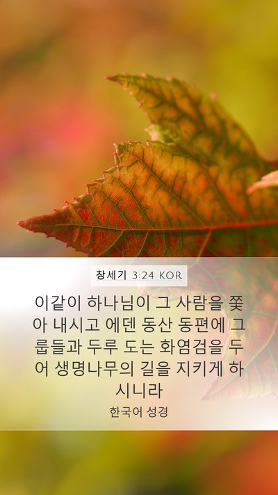 창세기 3:24 KOR Bible Verse Image