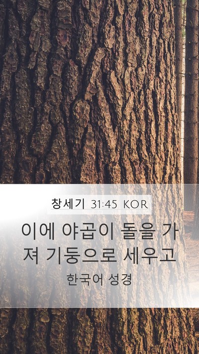 창세기 31:45 KOR Bible Verse Image