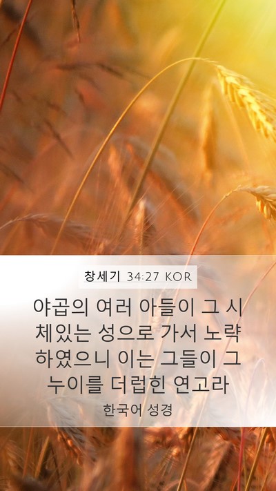 창세기 34:27 KOR Mobile Phone Wallpaper - 야곱의 여러 아들이 그 시체있는 - Mobile Bible Verse Wallpaper
