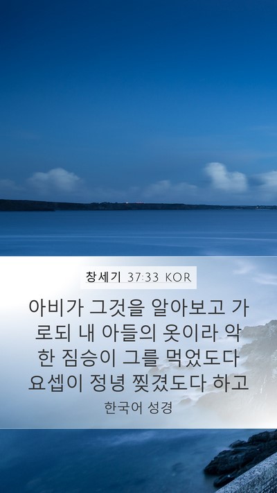 창세기 37:33 KOR Bible Verse Image