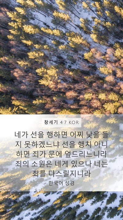 창세기 4:7 KOR Mobile Phone Wallpaper - 네가 선을 행하면 어찌 낯을 들지 - Mobile Bible Verse Wallpaper
