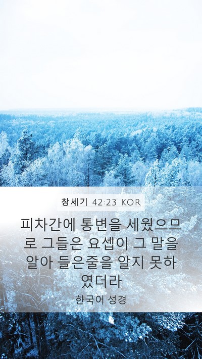 창세기 42:23 KOR Bible Verse Image
