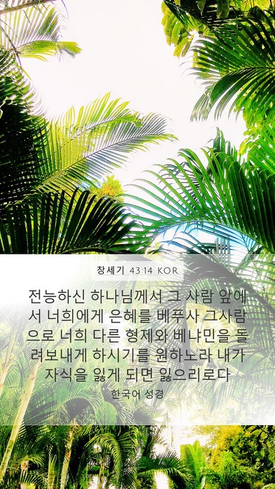 창세기 43:14 KOR Bible Verse Image