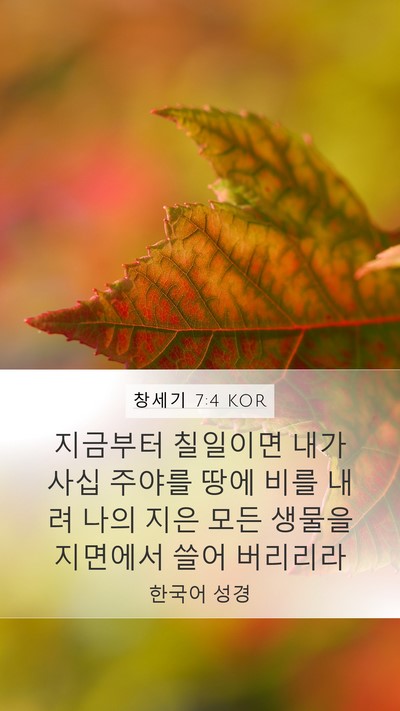 창세기 7:4 KOR Bible Verse Image