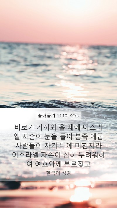 출애굽기 14:10 KOR Bible Verse Image