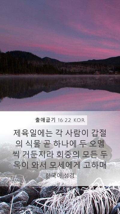 출애굽기 16:22 KOR Bible Verse Image