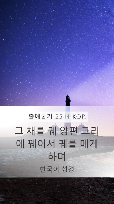 출애굽기 25:14 KOR Bible Verse Image