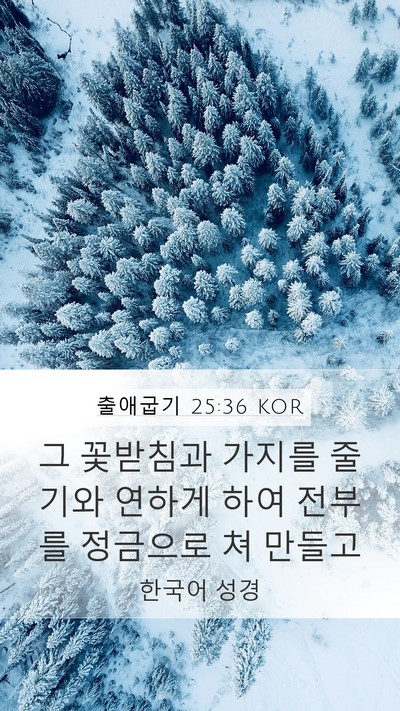 출애굽기 25:36 KOR Mobile Phone Wallpaper - 그 꽃받침과 가지를 줄기와 연하게 - Mobile Bible Verse Wallpaper