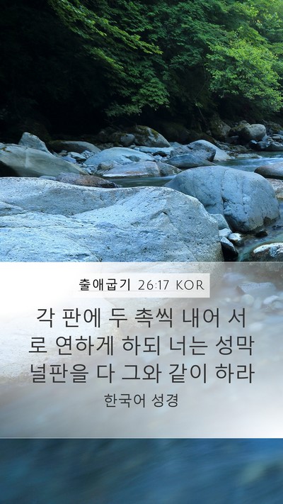 출애굽기 26:17 KOR Mobile Phone Wallpaper - 각 판에 두 촉씩 내어 서로 연하게 - Mobile Bible Verse Wallpaper
