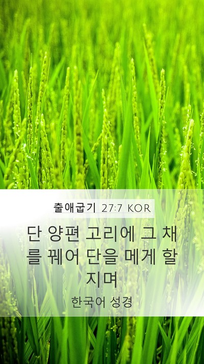 출애굽기 27:7 KOR Mobile Phone Wallpaper - 단 양편 고리에 그 채를 꿰어 단을 - Mobile Bible Verse Wallpaper