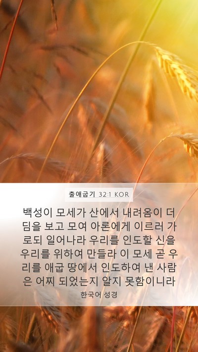 출애굽기 32:1 KOR Bible Verse Image
