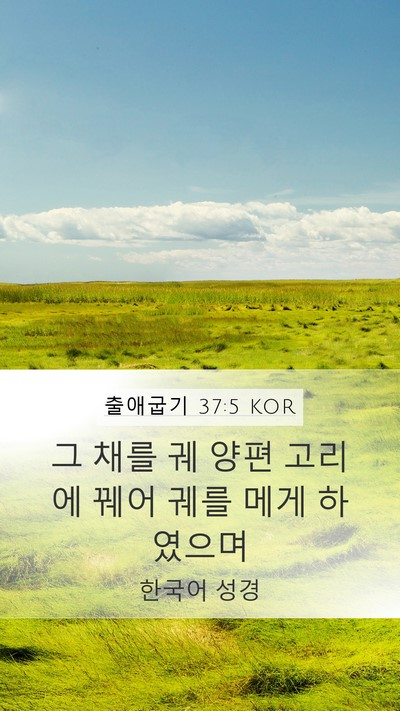 출애굽기 37:5 KOR Mobile Phone Wallpaper - 그 채를 궤 양편 고리에 꿰어 궤를 - Mobile Bible Verse Wallpaper