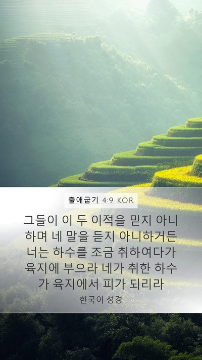 출애굽기 4:9 KOR Bible Verse Image