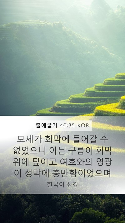 출애굽기 40:35 KOR Mobile Phone Wallpaper - 모세가 회막에 들어갈 수 없었으니 - Mobile Bible Verse Wallpaper